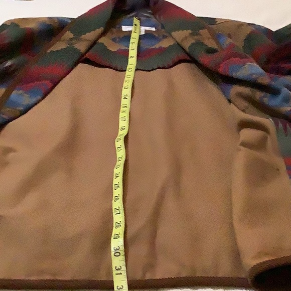Vintage Jones New York Sport Aztec Western Print Open Front Coat Brushed Denim - Picture 6 of 16